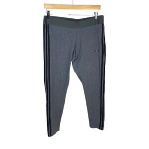 Adidas Grey Athleisure Leggings Black Stripes Size XL